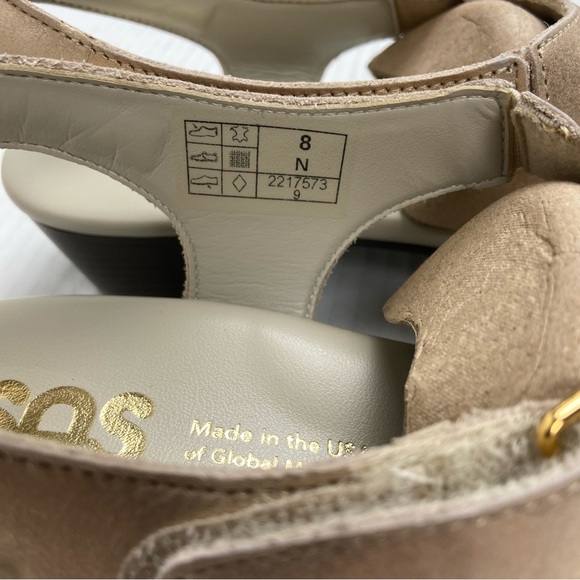 NEW SAS Suntimer Leather Heeled Sandal-Narrow Size 8N in‎ Lusso (Gold) Comfort - Picture 11 of 16